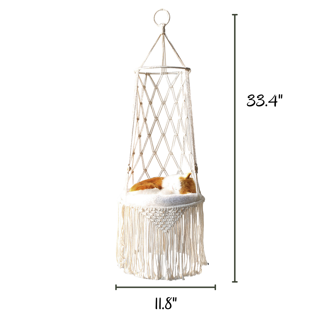 Boho Macrame Cat Hammock