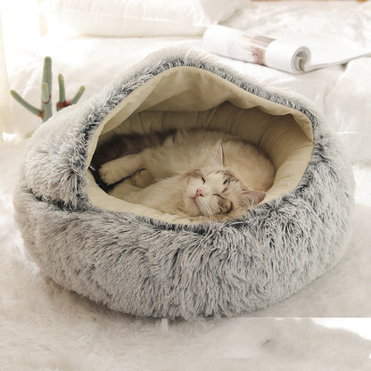 Purrfect Haven Plush Cat Bed