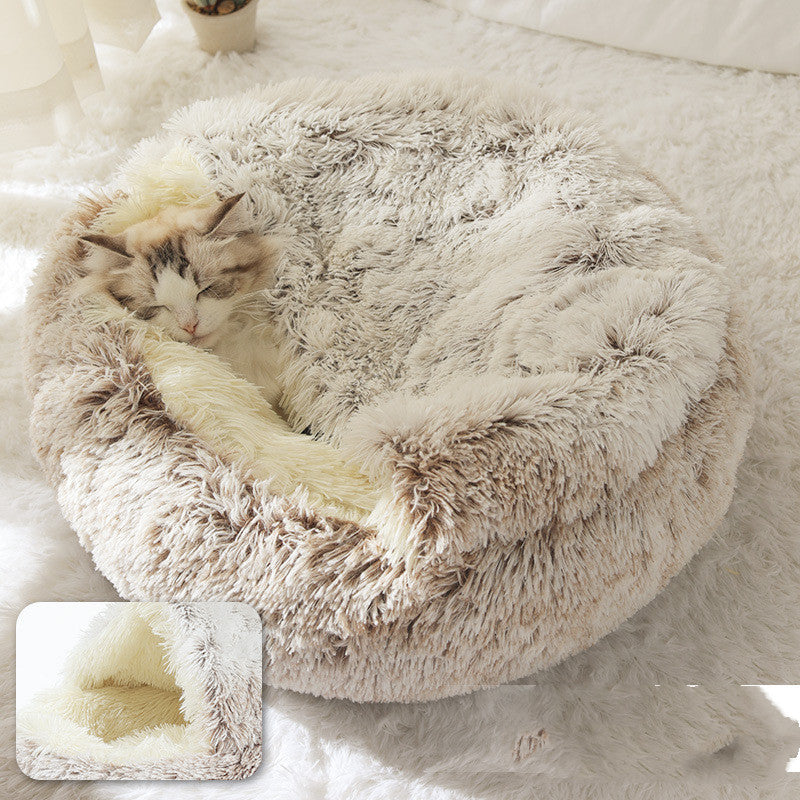 Purrfect Haven Plush Cat Bed